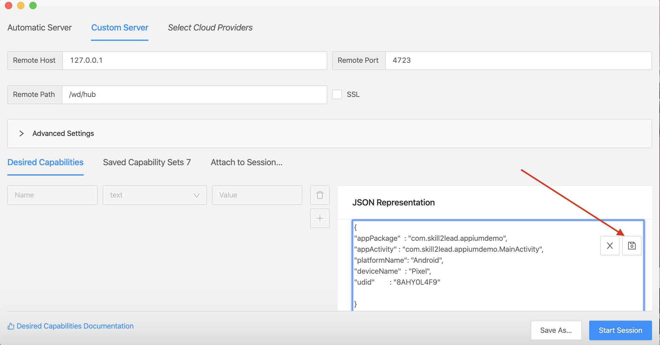 Enter Data in JSON